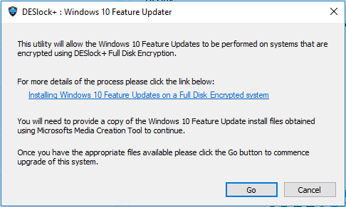 DESlock+ Win10Update utility